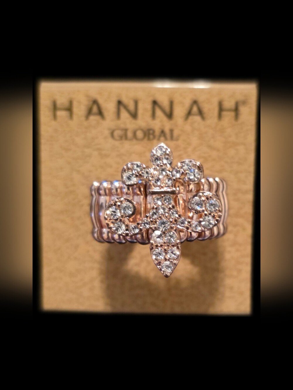 Fleur-de-lis Crystal Statement Ring